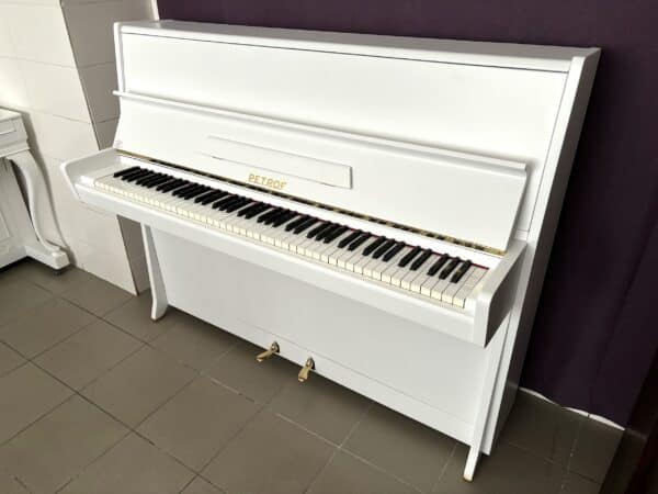 Piano Petrof K114 Klasik, bílý Petrof, bazar pian Plzeň 008PB